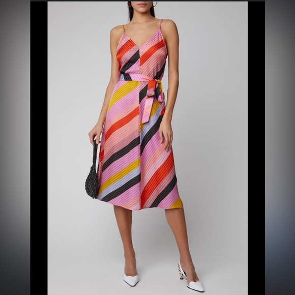 STINE GOYA
GIANNA DRESS - PARALLELS revolve multi color $288 S silk party winter - Picture 5 of 13
